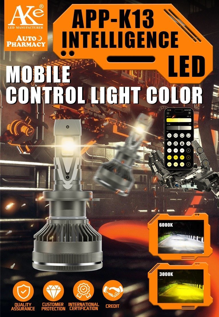 AKE K13 APP INTELLIGENCE Series LED Headlight Bulbs 130 W (Combined)